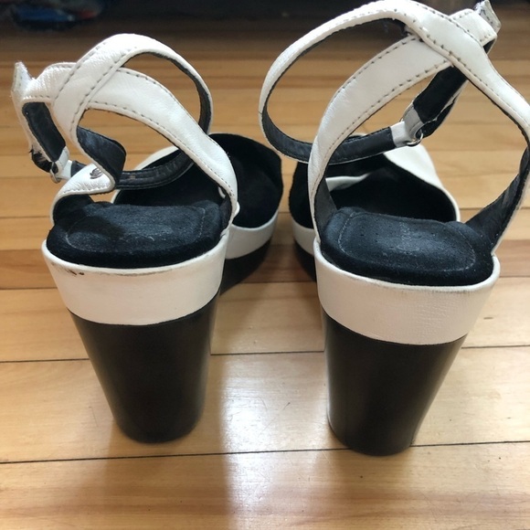 Rockport x Adidas Adiprene White Leather Open Toe Platform Wedge Shoes Size 10 - Picture 3 of 13